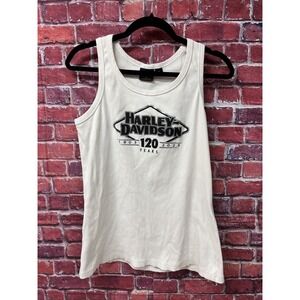 Harley Davidson 120 Years Women's White Ribbed Tank